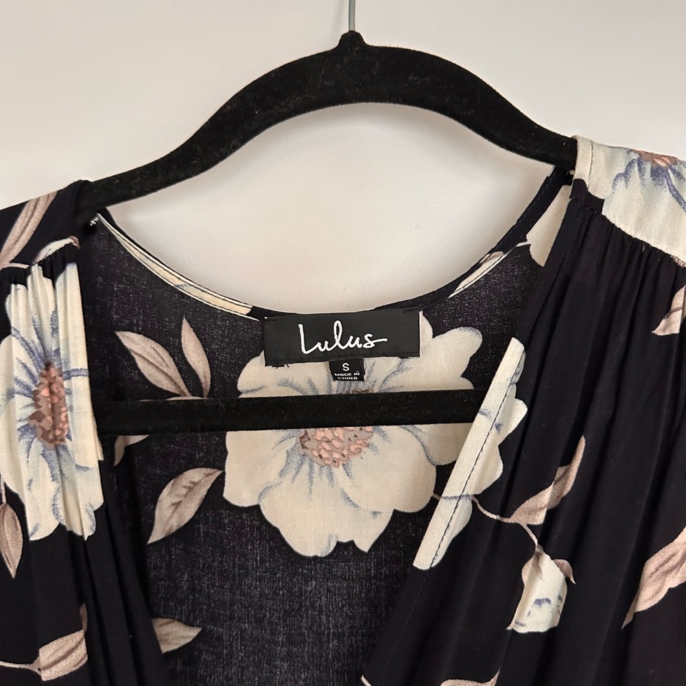 Lulus Dark Blue Floral Dress